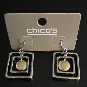 Chico's Dual-Tone Rectangular Earrings